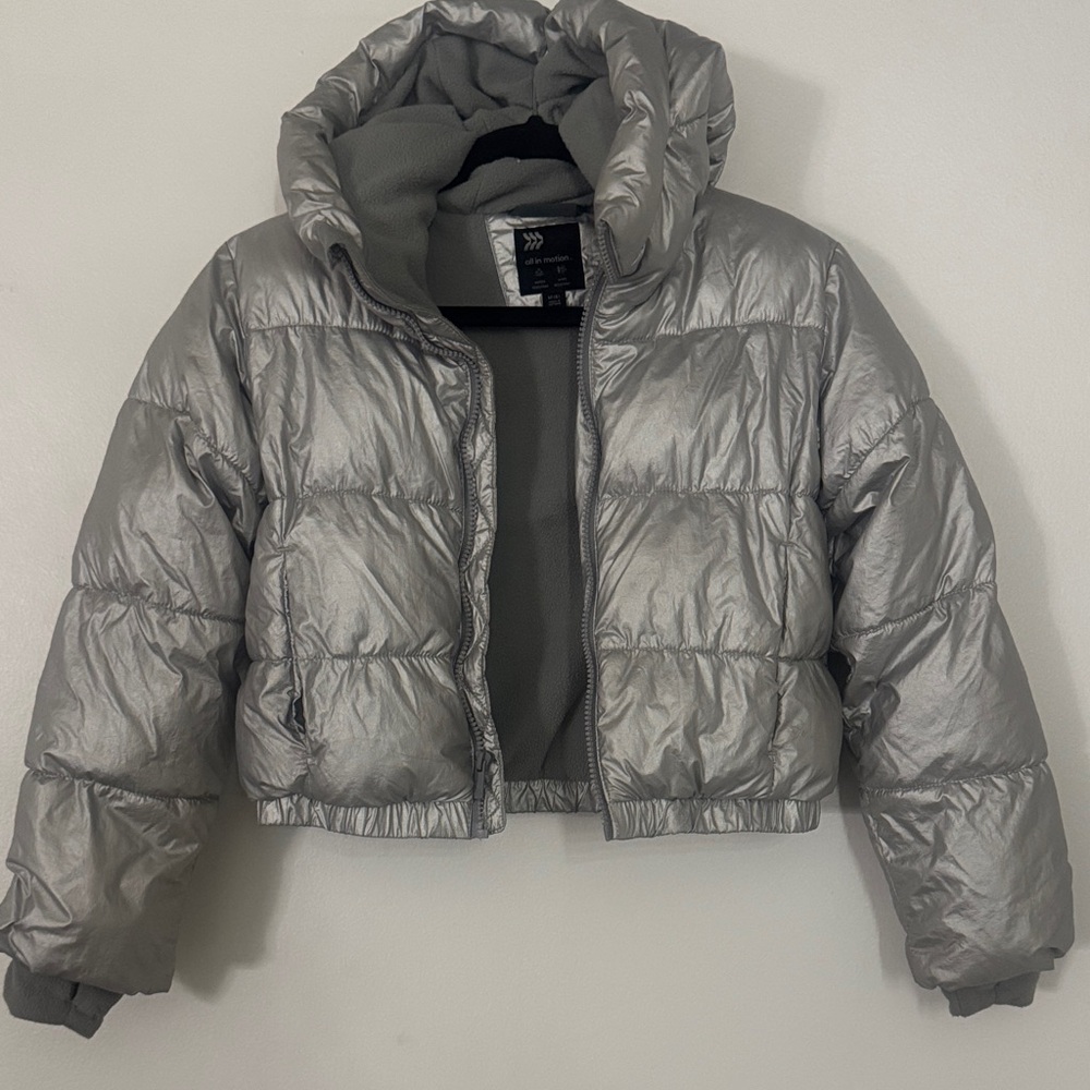 All in Motion Gray and Silver Girls Puffer Jacket